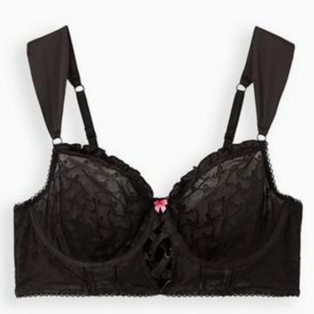 Torrid etsey Johnson Black Mesh Underwire Bralette